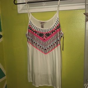 White embroidered tank top